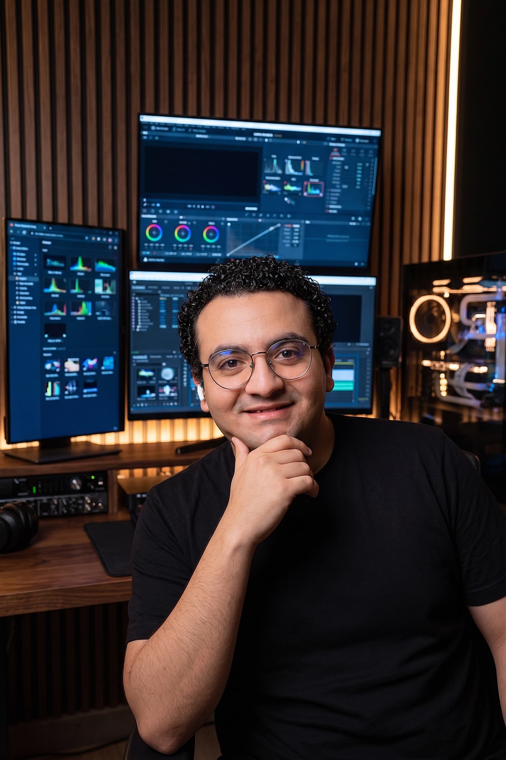 Mahmoud Hadry in their edit studio